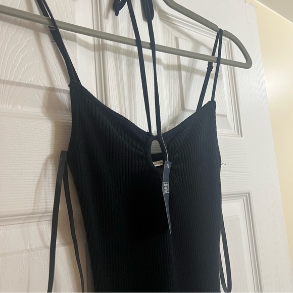 NWT A&F Strappy Halter Mini Dress Black - Picture 4 of 9